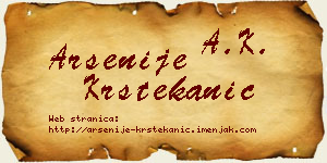 Arsenije Krstekanić vizit kartica